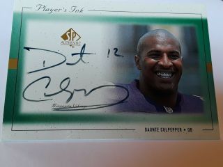 Daunte Culpepper 1999 SP Authentic - Player ' s Ink - Rookie Autograph 2
