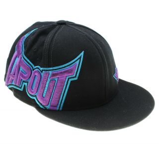 Tapout Mens Black Mma Ufc Tek Flex Fitted Hat Cap Size S/m