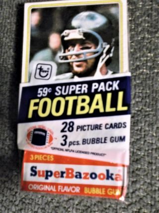 (ron Jaworski On Top) 1980 Topps Unopen Cello Football Pack (28 Cds)