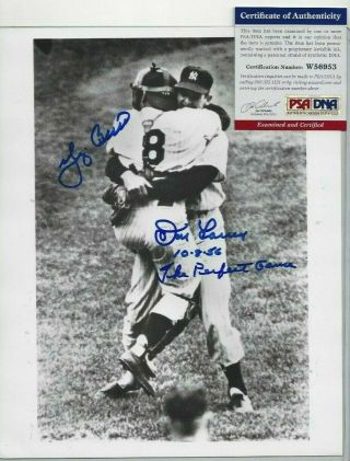 Yogi Berra & Don Larsen Autographed York Yankees Perfect Game 8x10 Photo Psa