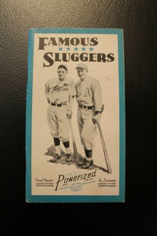 1934 Louisville Slugger Famous Sluggers With Chick Hafey And Al Simmons Exmt