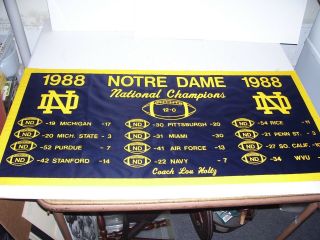 1988 Notre Dame Ncaa National Football Champions 18 " By 36 " Horizontal Banner
