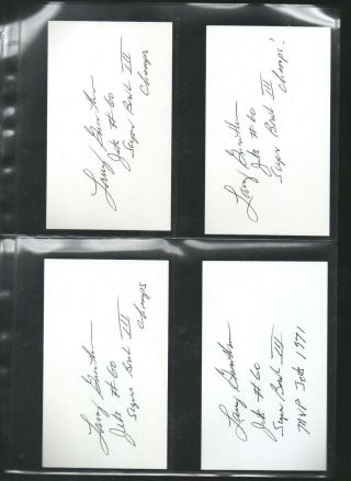 (7) Larry Grantham Autograph/auto/hand - Signed Index Card 3x5 A