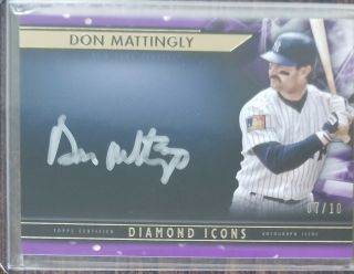 2019 Topps Diamond Icons Don Mattingly On Card Silver Ink Auto D 7/10.  Yankees