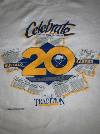 Vintage 1990 Buffalo Sabres T - Shirt Medium -