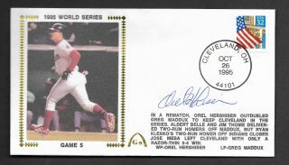 Orel Hershiser Signed 1995 World Series Gateway Stamp Envelope Cle Postmark