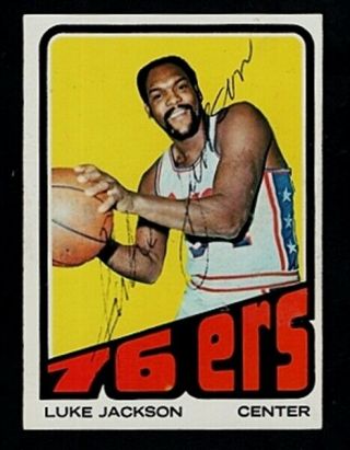 1972 - 73 Topps Vintage - Luke Jackson - 76ers Autographed Card
