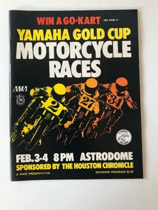 1977,  Yamaha,  Gold Cup,  Vintage Motorcycle Racing Program,  Houston,  Astrodome