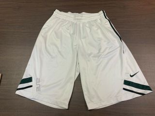 Michigan State Spartans Nike Elite Men’s White Basketball Shorts - Medium