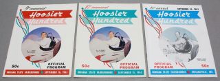 Hoosier Hundred Usac Race Indiana State Fairgrounds 1961 - 63 Programs