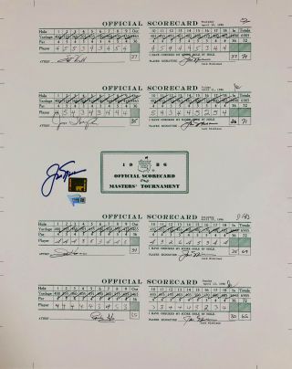 Jack Nicklaus Autographed 16x20 1986 Masters Scorecards - Fanatics Golden Bear