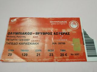 Olympiakos Greece Crvena Zvezda Serbia Red Star 12/09/2007 Friendly Game