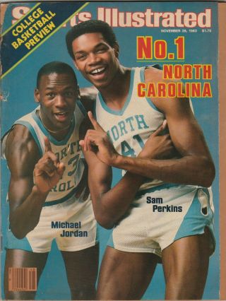 1983 Michael Jordan 1st Sports Illustrated Cover North Carolina Vg No Label