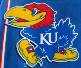 Kansas University Jayhawks Ku Fleece Blanket Football Stadium Throw 51 " X 60 " Ku