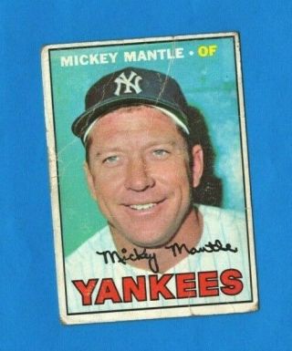 1967 Topps 150 Mickey Mantle York Yankees Hof