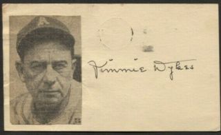 Jimmie Dykes Autographed Vintage 1952 Govt.  Postcard - Philadelphia A 