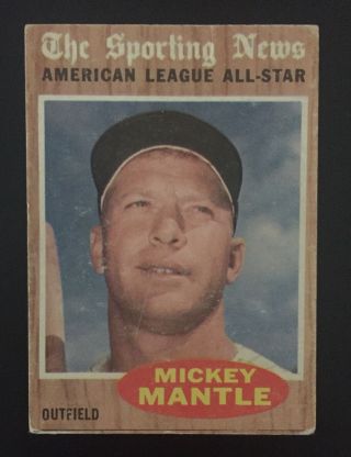 1962 Topps Mickey Mantle The Sporting News All - Star 471 - York Yankees