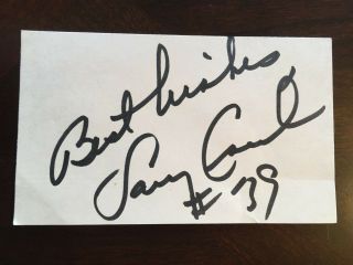 Larry Csonka Miami Dolphins Hof Signed 3x5 Index Card Inscribed Best Wishes