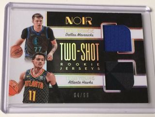 2018 - 19 Panini Noir Luka Doncic Trae Young Rookie Dual Jersey /99