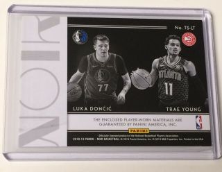 2018 - 19 Panini Noir LUKA DONCIC TRAE YOUNG Rookie Dual Jersey /99 2