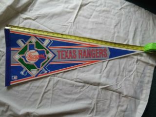 Vintage Texas Rangers Mlb Baseball Pennant Flag