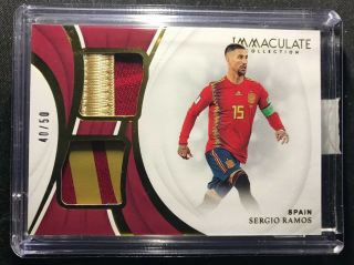 2018 - 19 Immaculate Sergio Ramos Dual Jersey Patch /50 Spain 2 - Color Patch