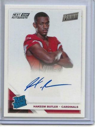 Hakeem Butler Next Day Auto " Rated Rookie " - 2019 National Panini Silver Pack