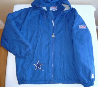 Vintage Nfl Dallas Cowboys Starter Pro Line Hooded Jacket Large