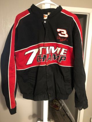 Winners Circle Dale Earnhardt Mens Xl Black & Red 7 Time Champ Cotton Jacket