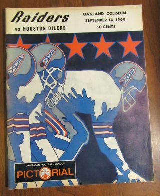 1969 Raiders Vs.  Oilers Program Afl