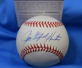 Jim Catfish Hunter Psa Dna Autograph American League Oal Signed Baseball