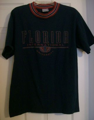 Vintage Fiu Florida International University T Shirt Size Large Student Alumni