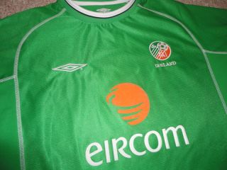 Authentic Umbro Ireland Blank Football Soccer Jersey Shirt Xl World Cup Keane