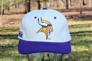 Vintage Minnesota Vikings Sport Specialties Script Snapback Hat Cap 90 