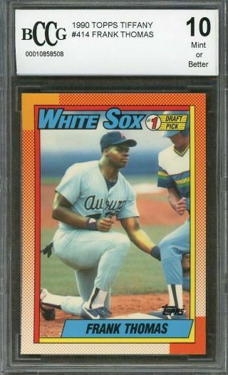 1990 Topps Tiffany 414 Frank Thomas Chicago White Sox Rookie Card Bgs Bccg 10