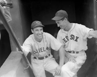 Hall Of Famers Bob Feller And Ted Williams Red Sox Indians 8x10