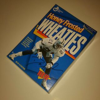 Honey Frosted Wheaties Cereal Box Deion Sanders with Signature Dallas Cowboys 3
