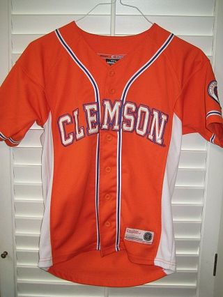 Clemson Tigers Licensed Youth Baseball Jersey - Orange - Youth 8 - 10 - Euc