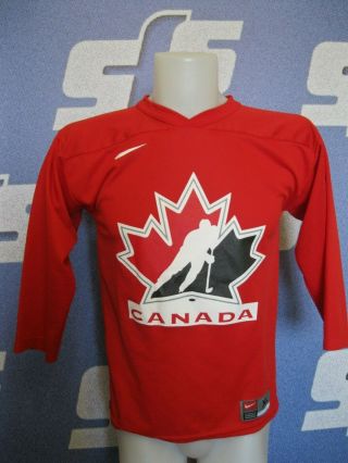 Vtg Canada National Team Boys Xl Nike Ice Hockey Jersey Shirt Maillot Trikot Red