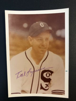 3 1/2 X 5 Inch Autographed Photo Of White Sox Hall Of Famer Ted Lyons