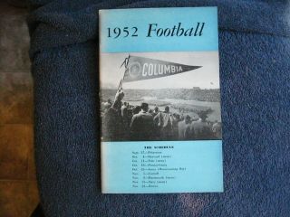 1952 Ncaa Columbia University Lions Football Media Guide
