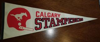 Vintage Calgary Stampeders Single One Bar Full Size Cfl Football Pennant