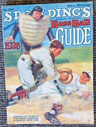 Spaldings Athletic Library Baseball Guide & Rules 1928