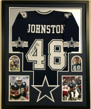 Framed Dallas Cowboys Daryl Johnston Autographed Signed Inscribed Jersey Jsa