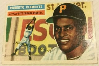1956 Topps Roberto Clemente Pittsburgh Pirates Gray Back Card 33 Ungraded Vg,