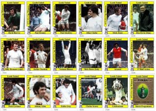 Leeds United 1972 Fa Cup Winners Football Trading Cards