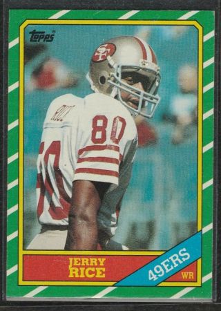 1986 Topps Football Card 161 Jerry Rice Rc " Nm/mt " S/h After 1st Item