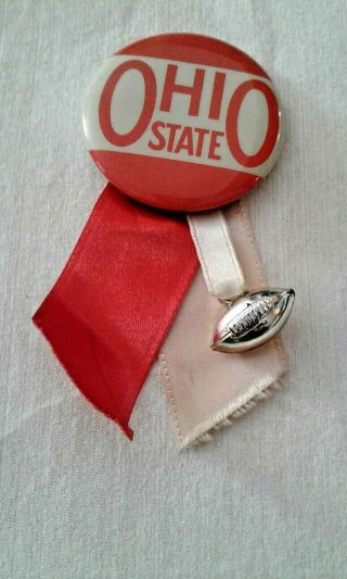 Vintage Ohio State Football Pin With Ribbon 1950 