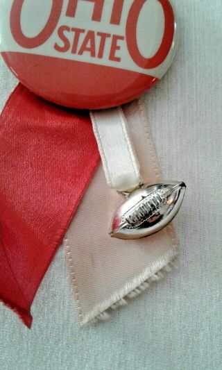 vintage Ohio state football pin with ribbon 1950 ' s 2
