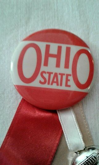 vintage Ohio state football pin with ribbon 1950 ' s 3